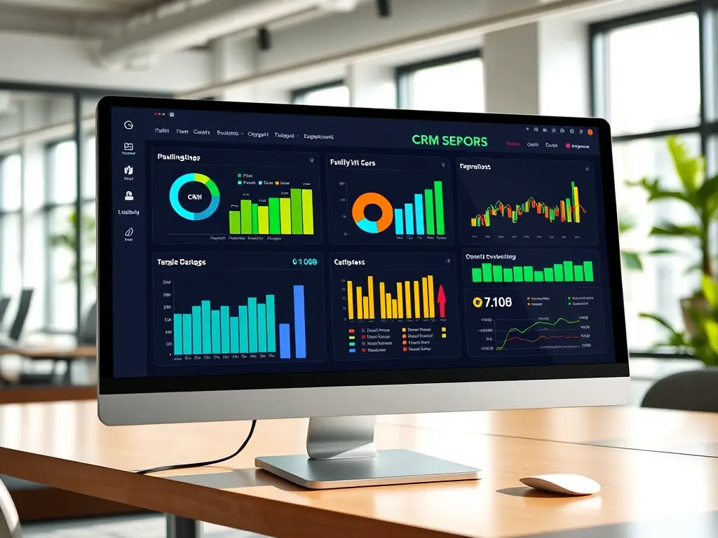 A professional workspace showcasing a CRM dashboard with lead information and appointment scheduling features, emphasizing the integration and automation capabilities.